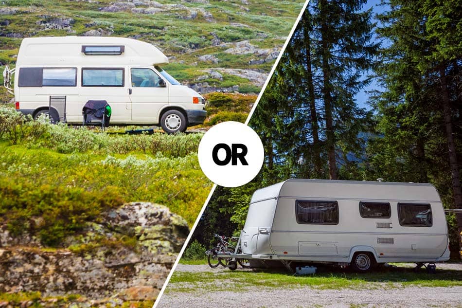 Camper van and travel trailer