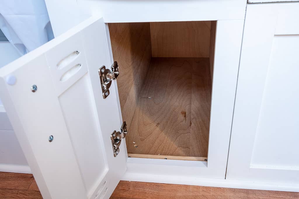 Floor cabinet in van