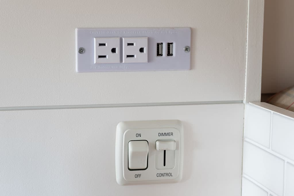 Electrical outlet and switch in kitchen