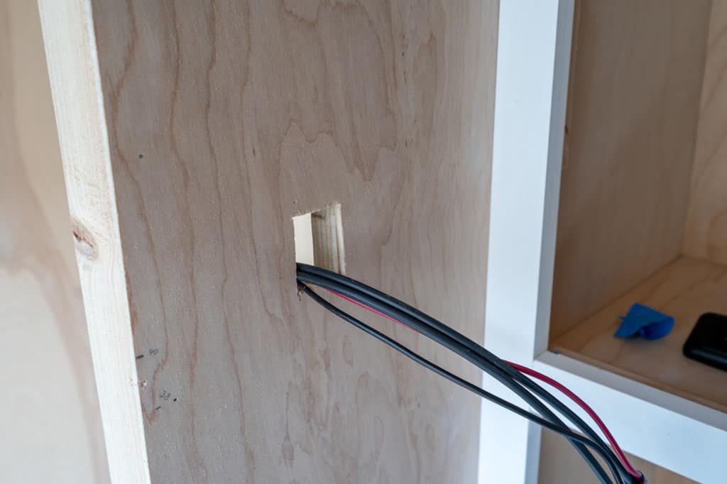 Wires for shower light switch