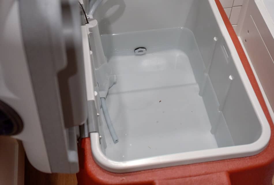 Ice melted inside cooler