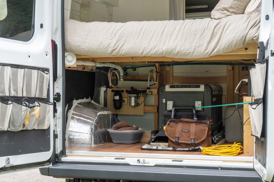 Garage storage in a camper van