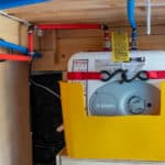 Electric water heater installed in camper van