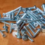 Pile of screws used in van conversion