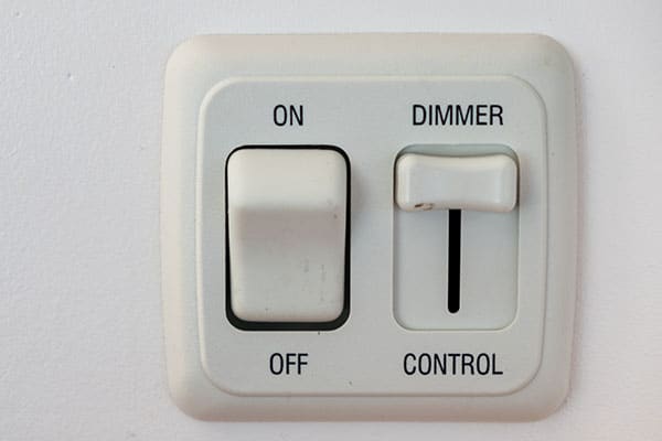 Light switch with dimmer control