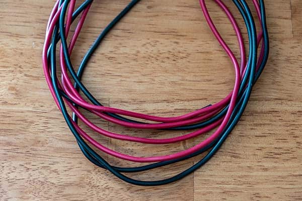 Red and black 14-gauge wire