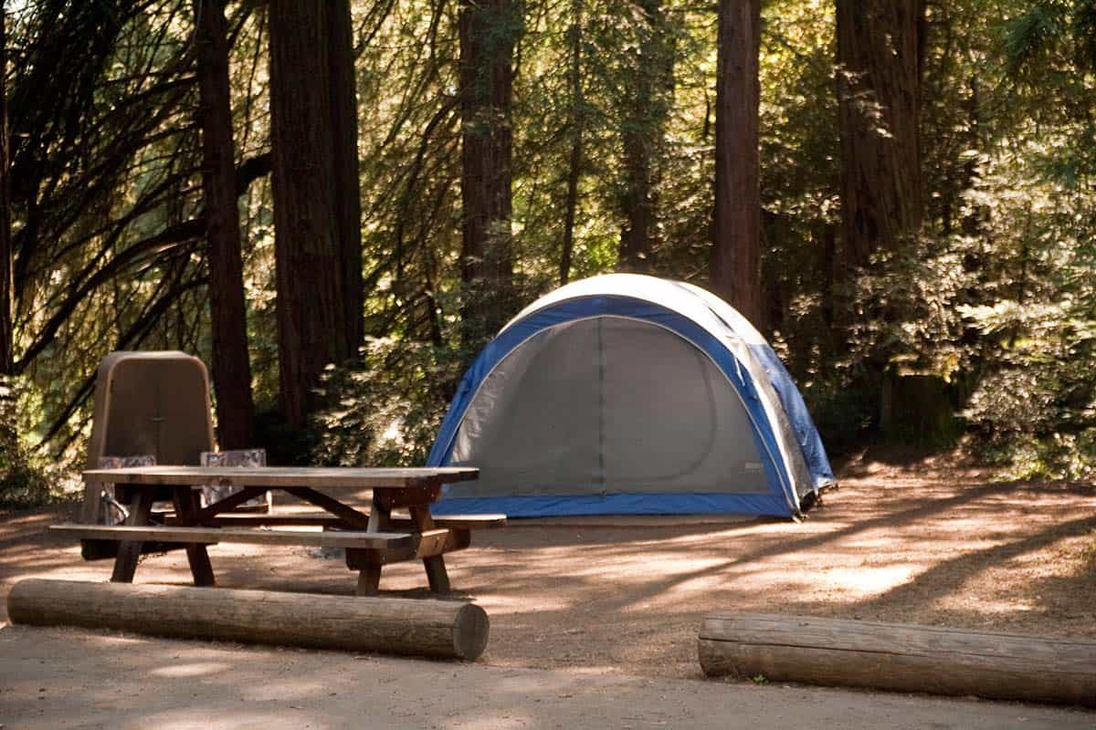 Large tent pad at campground